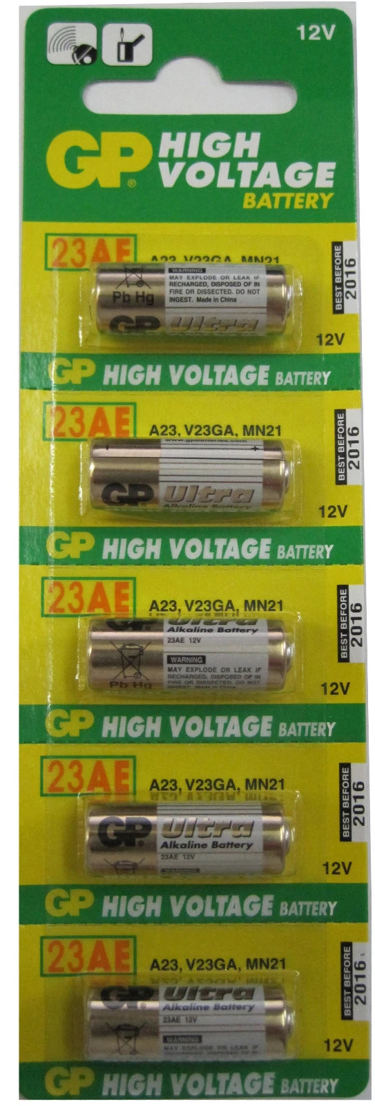 23A 12V Alkaline Remote Control Battery Pack of 5