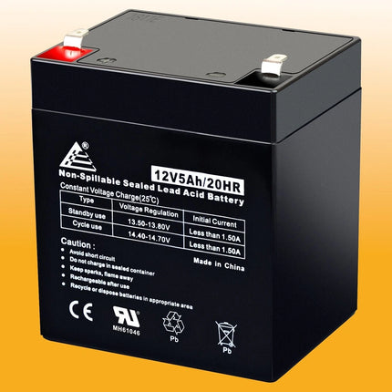 12V 5Ah F1 Sealed Lead Acid Alarm System Battery Compatible with UB1250