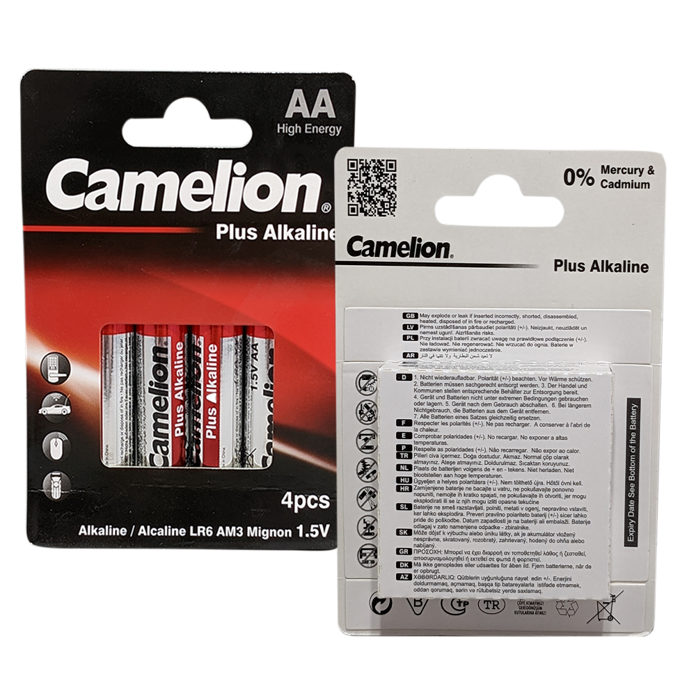 Camelion AA Plus Alkaline Eco Battery Pack of 4 Long Lasting Power for Everyday Devices