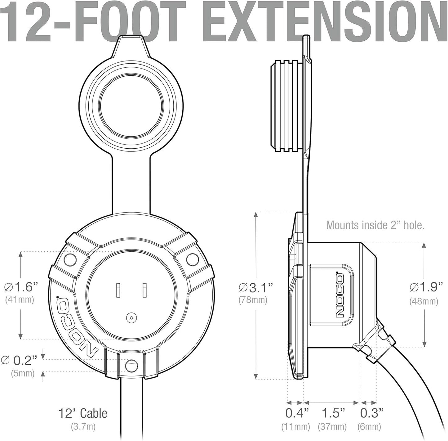 NOCO 12-Foot AC Port Plug