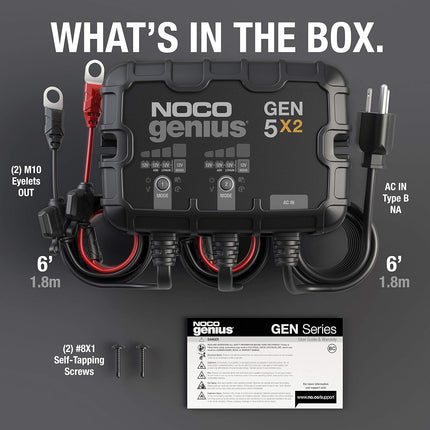 NOCO 2-Bank 10A Onboard Battery Charger