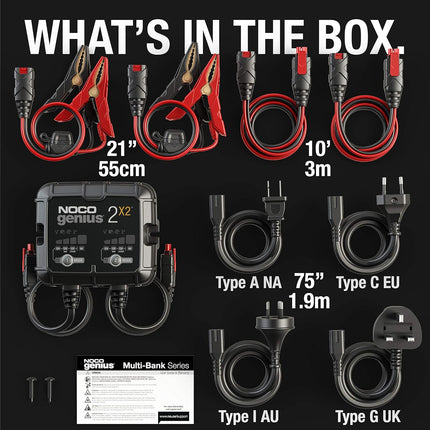 NOCO 4A 2-Bank Battery Charger