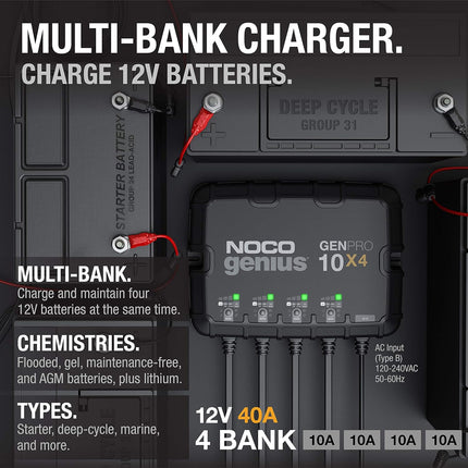NOCO 4-Bank 40A Onboard Battery Charger