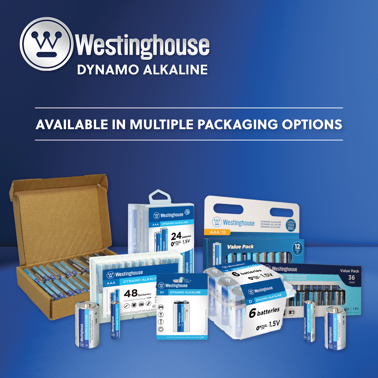 Westinghouse AAA Dynamo Alkaline Battery Box of 96 Long Lasting Power for High Drain and Everyday Devices
