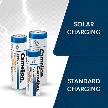 Camelion IFR14500 Lithium Iron Phosphate Rechargeable Battery 500mAh Blister Pack of 4 - For Solar Lights