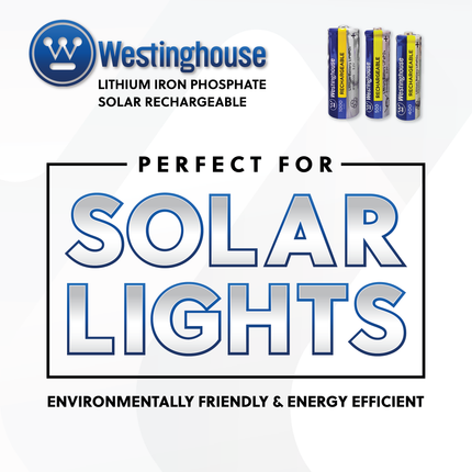 Westinghouse IFR14430 Lithium Iron Phosphate 3.2V 400mAh Rechargeable Battery Cardboard Box of 8 - For Solar Lights